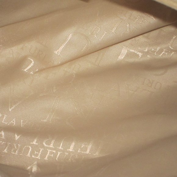 Y2K Furla Italy Ivory Suede & Rope Slouch Purse Handbag w Dust Bag - Picture 7 of 16